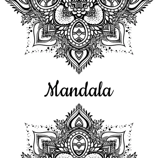 Zwarte mandala ornament — Stockvector