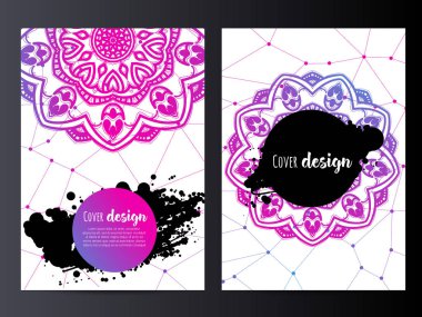 Broşür için Mandala tasarım şablon düzeni