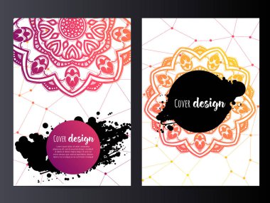 Broşür için Mandala tasarım şablon düzeni