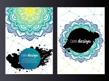 Broşür için Mandala tasarım şablon düzeni
