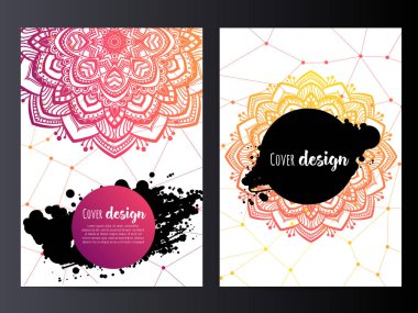 Broşür için Mandala tasarım şablon düzeni