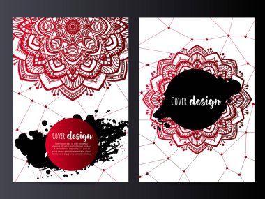 Broşür için Mandala tasarım şablon düzeni