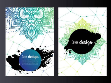 Broşür için Mandala tasarım şablon düzeni