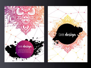 Broşür için Mandala tasarım şablon düzeni