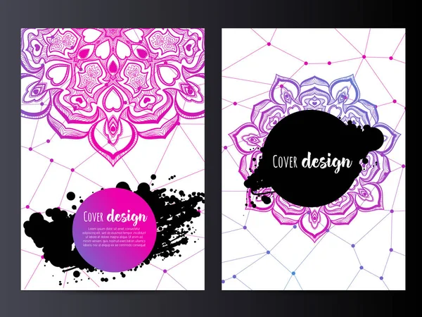 Layout de modelo de design Mandala para brochura — Vetor de Stock