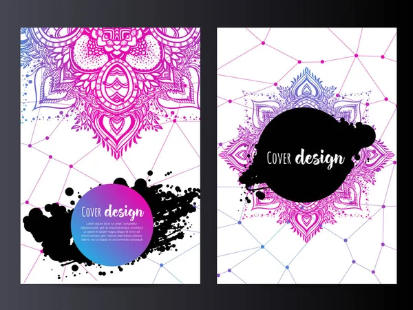 Broşür için Mandala tasarım şablon düzeni