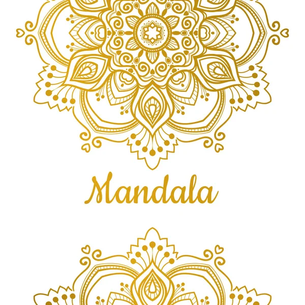 Emas Mandala Ornamen - Stok Vektor