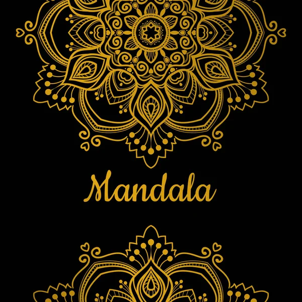 Gele mandala ornament — Stockvector
