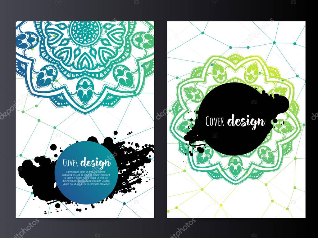 Mandala design template layout for brochure