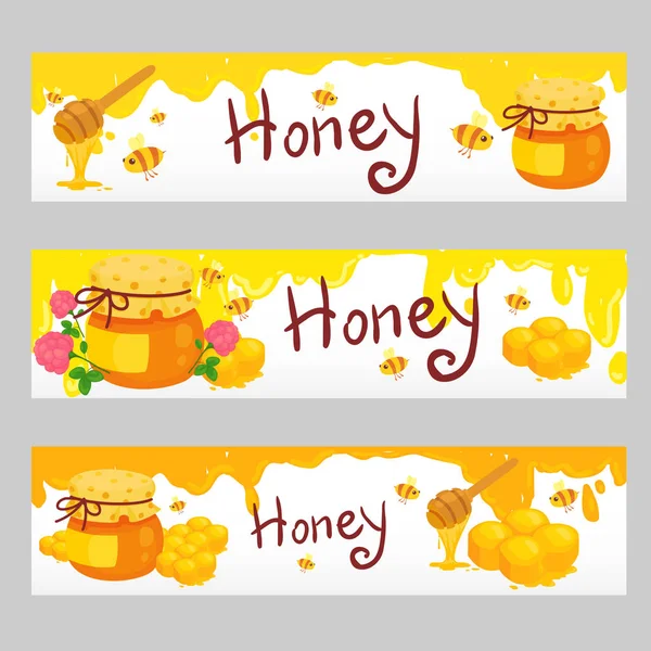 Honig Banner Set — Stockvektor