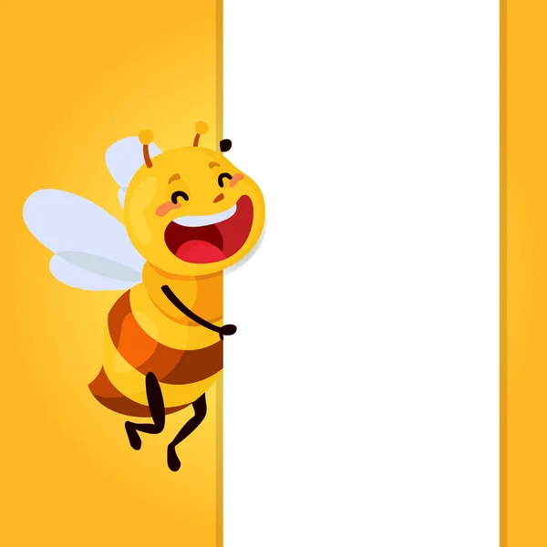 Méz és a méh karakter. méz vektor. — Stock Vector