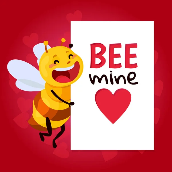 Bee vector illustration. be my honey — Stock Vector