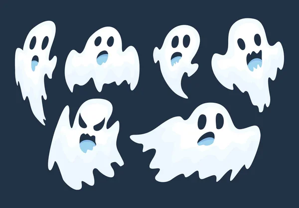 Halloween fantasma vettore impostato — Vettoriale Stock