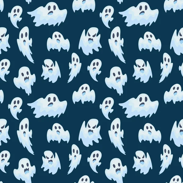 Halloween fantasma vector semless patrón — Archivo Imágenes Vectoriales