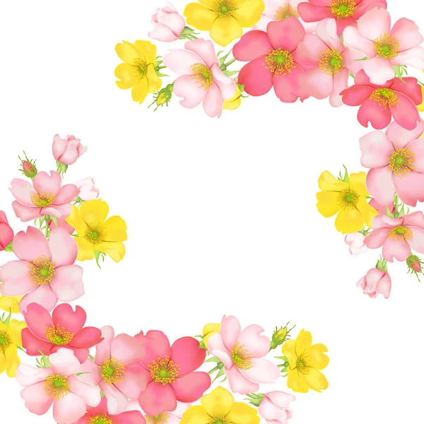 Köpek-gül çiçek Çizim — Stok Vektör