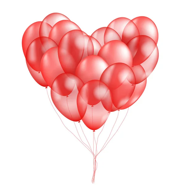 Rosa ballong hjärtat bakgrund — Stock vektor