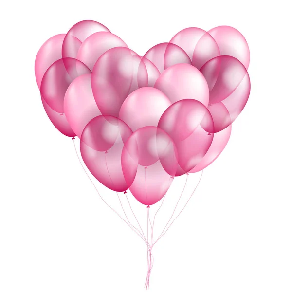 Roze ballon hart achtergrond — Stockvector