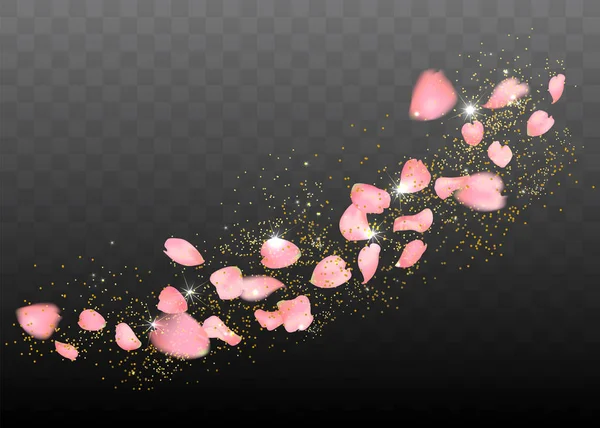 Sakura rosa ou pétalas de rosa caindo —  Vetores de Stock