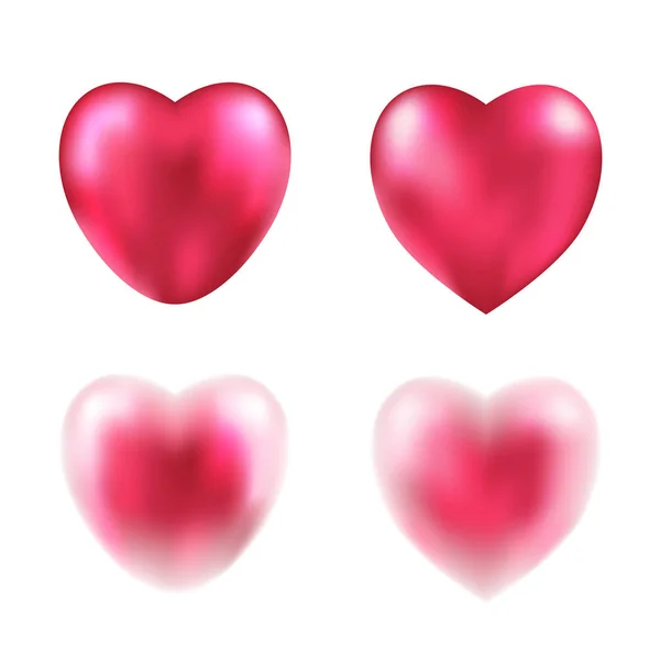 Ilustración con corazones rojos de San Valentín — Vector de stock