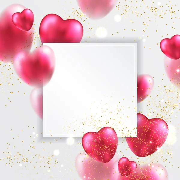 Valentines hearts greeting card — Stock Vector