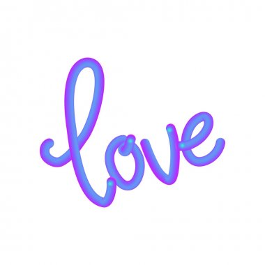 3D pembe mor sevgi işareti