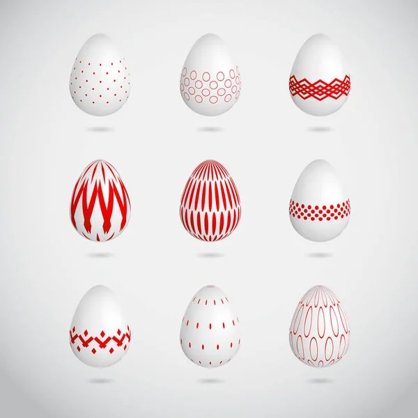 Red Easter Eggs vector — Stock Vector