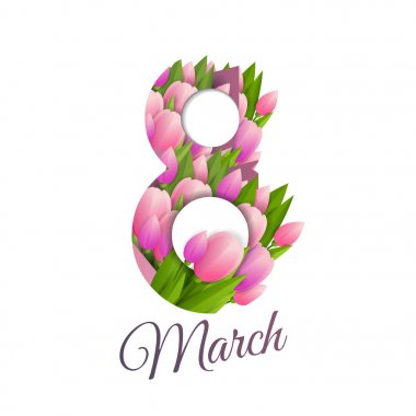 8 Mart. Uluslararası Kadınlar Günü. vektör çizim