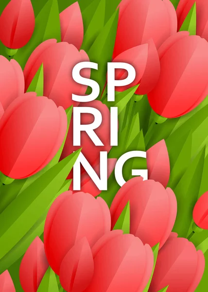 Fond Floral Avec Illustration Vectorielle Tulipes Roses — Image vectorielle