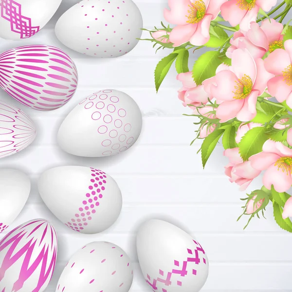 White Vector Illustration Easter Egg Background — Stock Vector