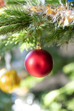 Noel ağacında kırmızı top