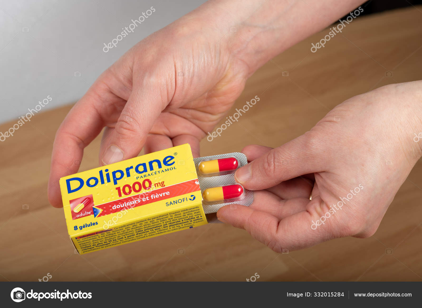 Paris France January Woman Taking Medicine Doliprane Paracetamol Based Stock Editorial Photo C Pixavril