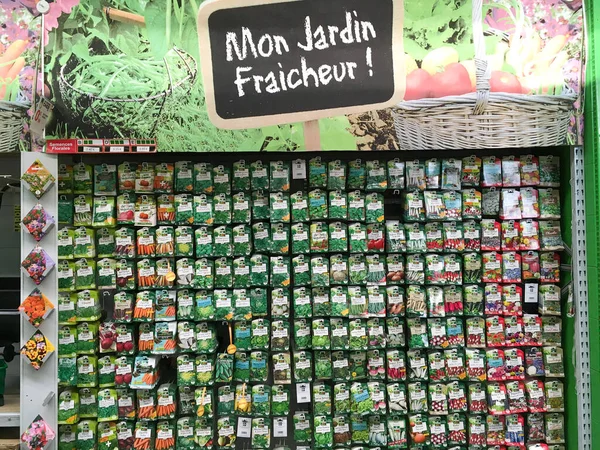 Lille France October 2018 Sachets Paysan Brand Seeds Garden Store — Stock Photo, Image