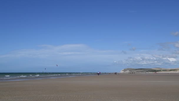 Bahía Wissant Cabo Blanc Nez Norte Francia — Vídeo de stock