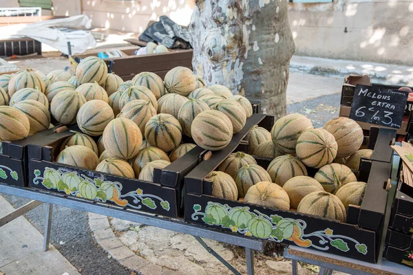 Melons Market Summer France — Stock Photo, Image
