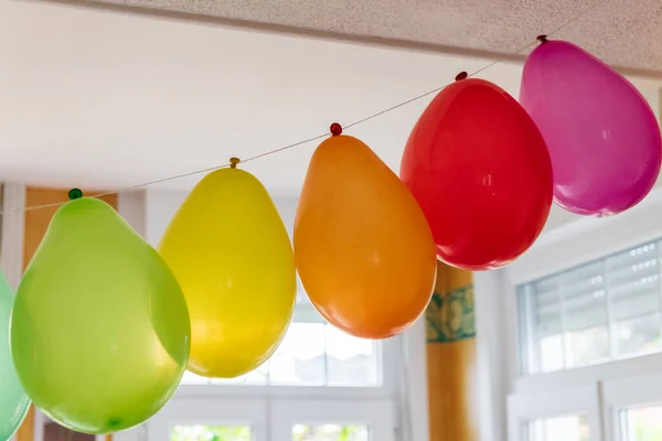 Multicolored Inflatable Balloons House Party — Stock Photo, Image