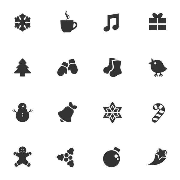 Winter vector shape stijl stickers pictogrammenset — Stockvector