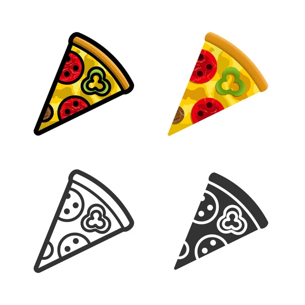 Sada Pizza vektor barevných ikon — Stockový vektor