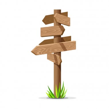 Ahşap ok vektör boş tabela