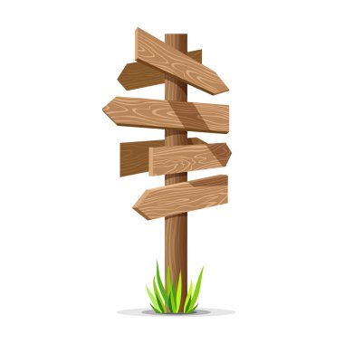 Ahşap ok vektör boş tabela