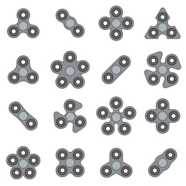 El topluca spinner oyuncak vektör tek renkli simge seti