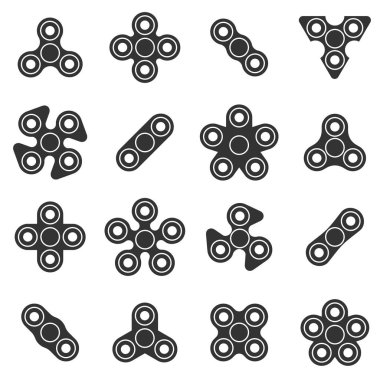 El topluca spinner oyuncak vektör şekli Icon set