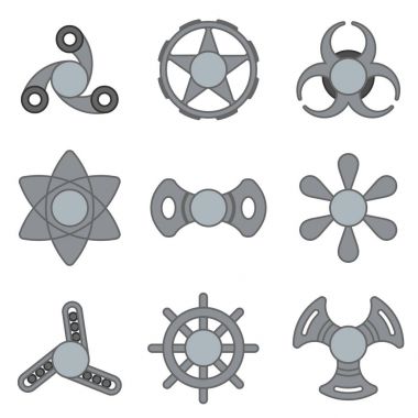 El topluca spinner ekstra vektör gri Icon set