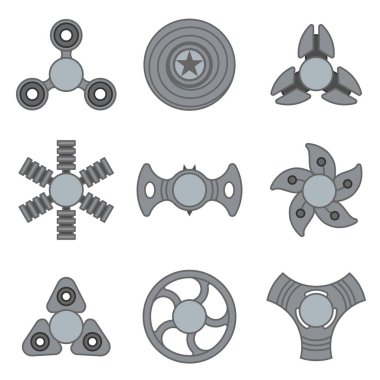 El topluca spinner ekstra vektör gri Icon set