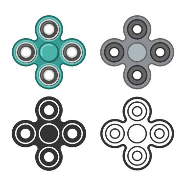 Renk ve çizgi el topluca spinner vektör simgeler