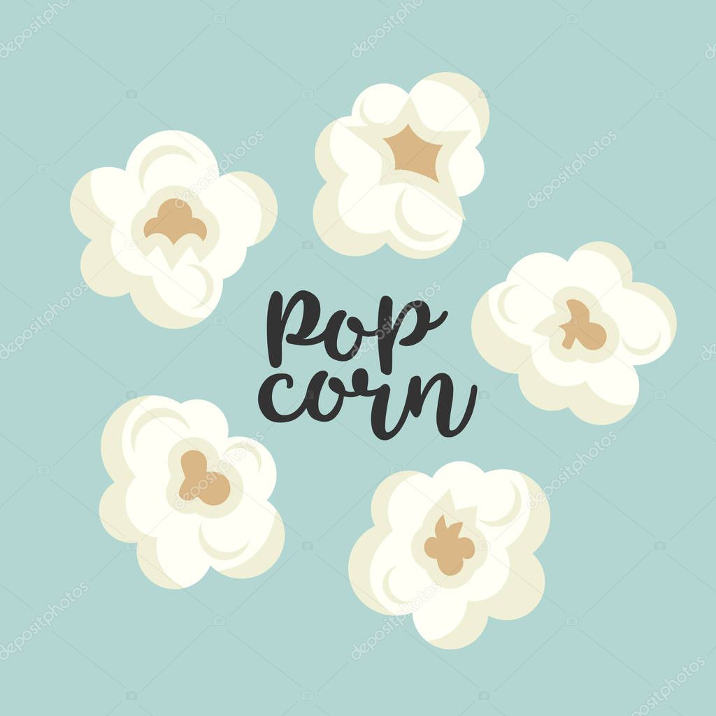 Colorful popcorn items vector cute set