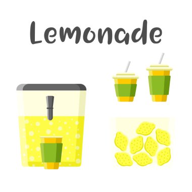 Limonata ayarlayın. Renkli vektör Oluşturucu