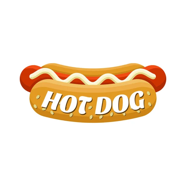 Hot dog street food. Image vectorielle colorée — Image vectorielle