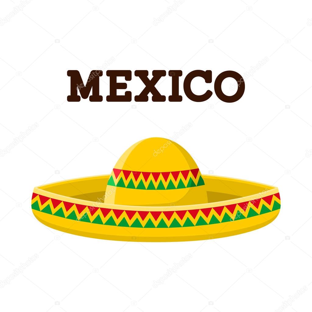 Mexican sombrero. Colorful vector image