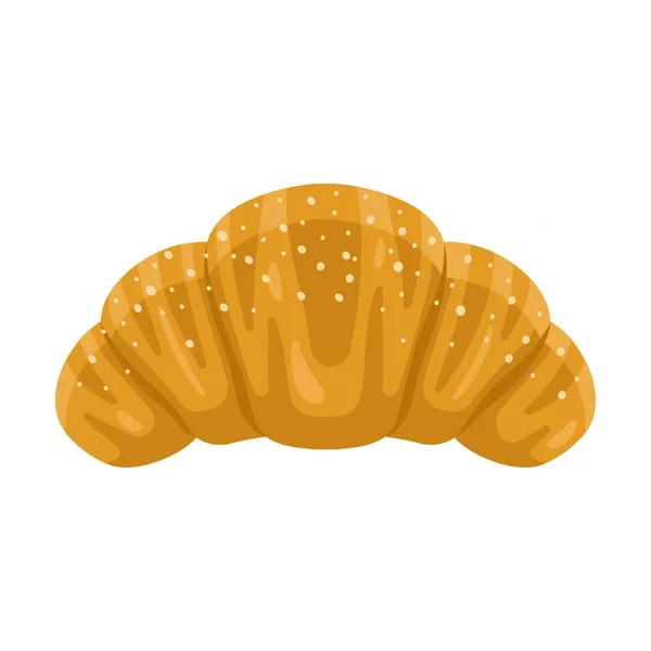 Um único croissant. Imagem vetorial colorida — Vetor de Stock