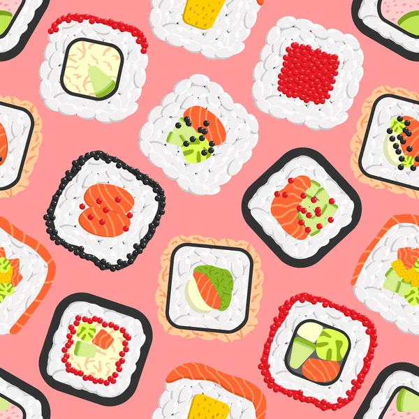 Seamless modeli şirin renkli suşi rulo